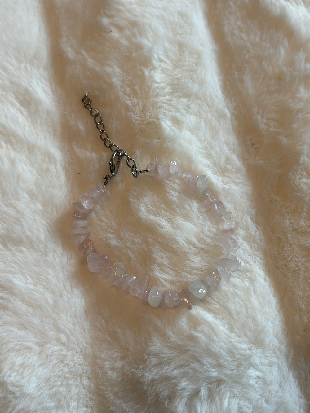 Pink Rose Quartz Chip Bead Bracelet Crystal Stone Gemstone NEW